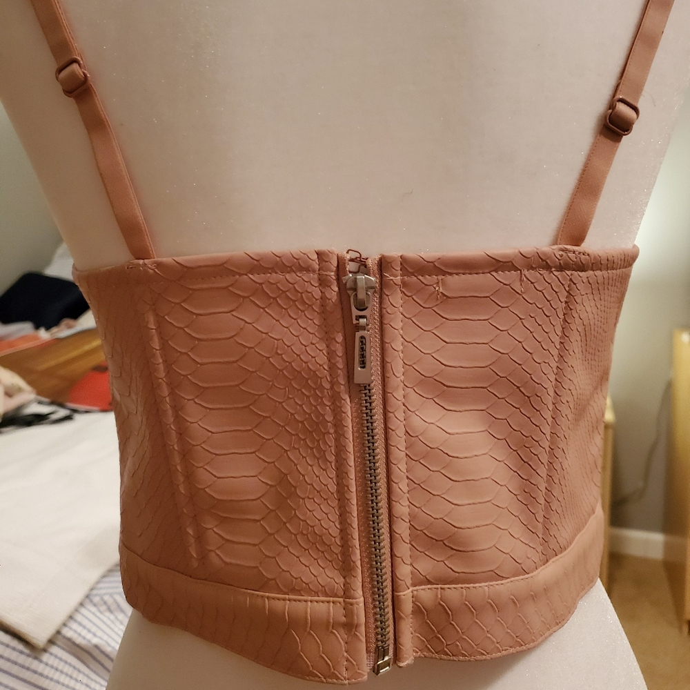 Sexy Charlotte Russe Pink Croptop Bustier Sz M - Picture 3 of 10